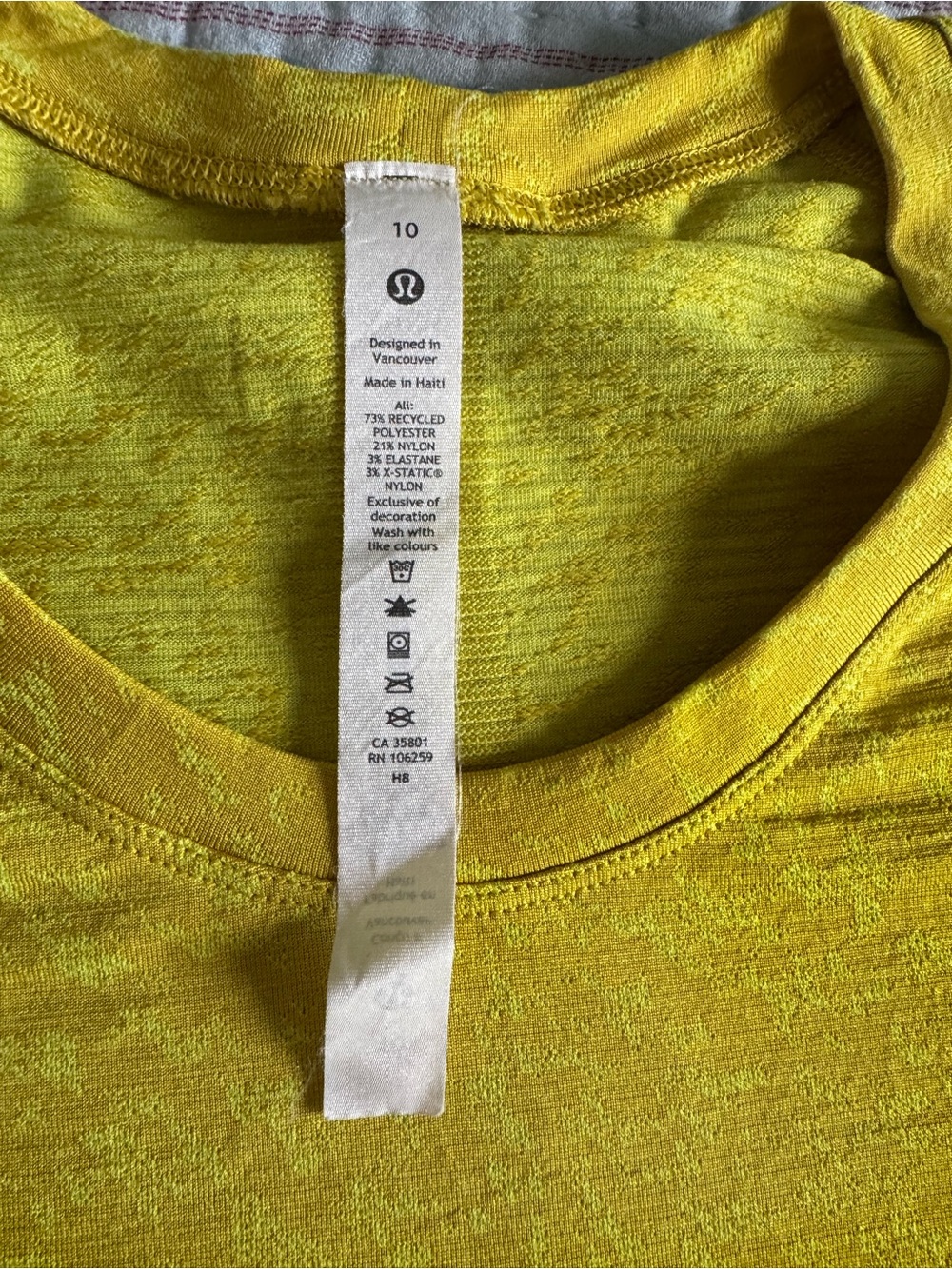 lululemon athletica yellow short-sleeve athletic tee - Picture 3 of 7